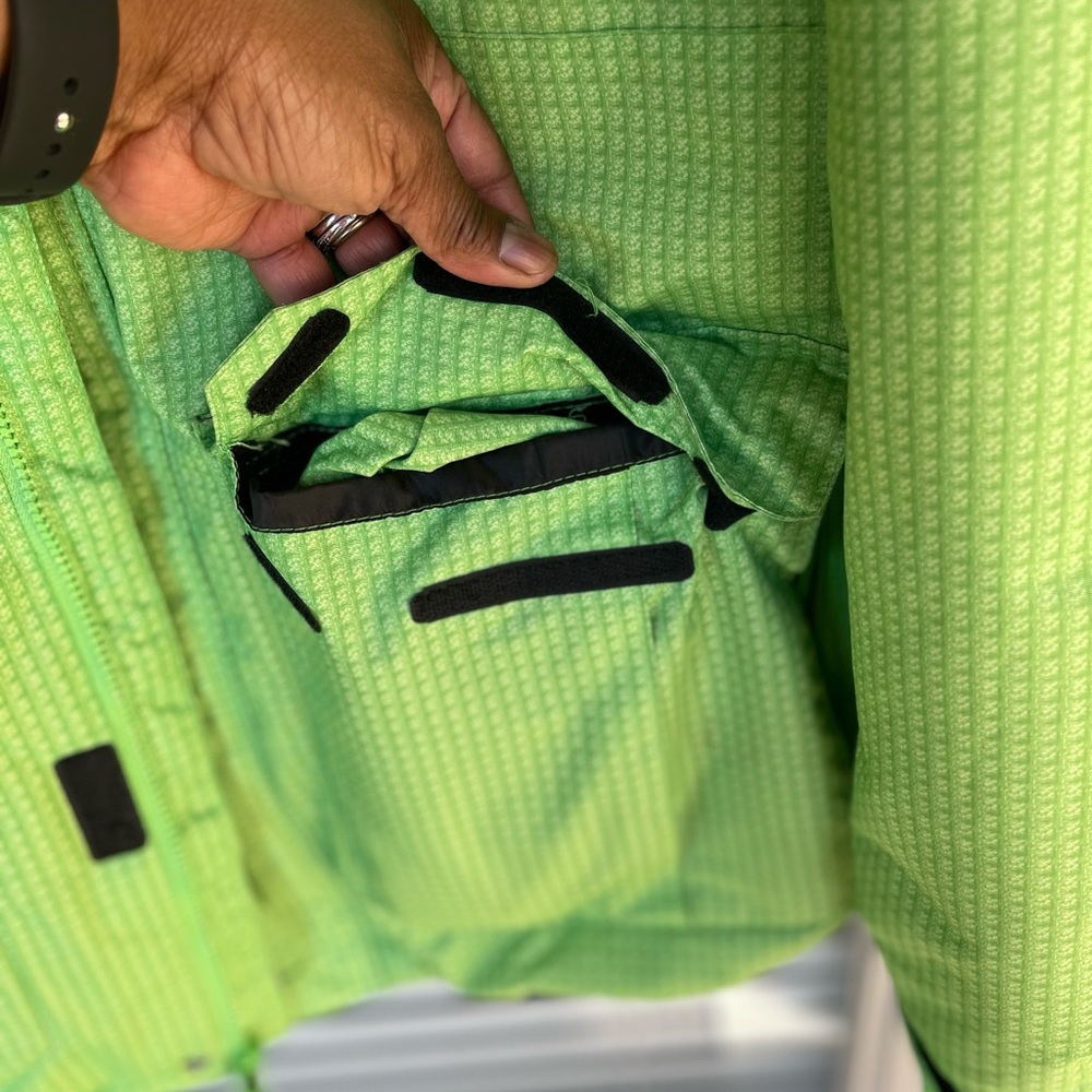 Iceberg men’s medium lime green snow winter jacket with detachable hood used y2k - Picture 9 of 14